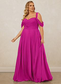 Christian Siriano Bridal for Azazie 1013 Bridesmaid Dresses Fuchsia A-Line Off the Shoulder Chiffon Dress image13