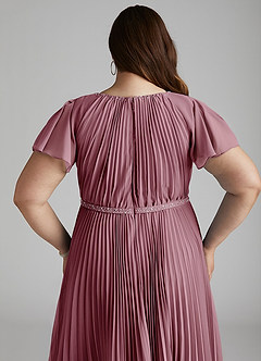 Azazie Kara Modest Bridesmaid Dresses A-Line Pleated Chiffon Floor-Length Dress image14