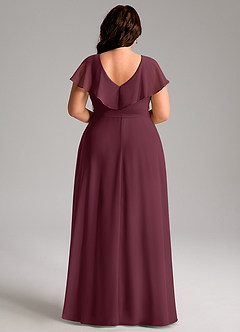 Azazie Lainey Bridesmaid Dresses Cabernet A-Line with Pockets Chiffon Dress image9