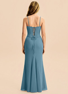 Azazie Sorrel Junior Bermuda Mermaid Pleated Chiffon Dress image7