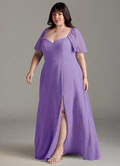 Azazie Chloe Bridesmaid Dresses Tahiti A-Line Sweetheart Neckline Chiffon Dress image11