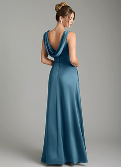 Azazie Karina Robes de demoiselle d'honneur Robe Trapèze en Satin extensible Plissée Bermude image5