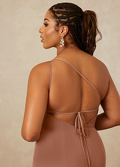 Christian Siriano Bridal for Azazie 1003 Brautjungfernkleider Etui One-Shoulder Chiffon Kleid Bronzer image16