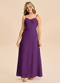 Azazie Jordyn Junior Linia A Dekolt w kształcie serca Szyfon Długość podłogi Młodsza druhna Sukienka image4