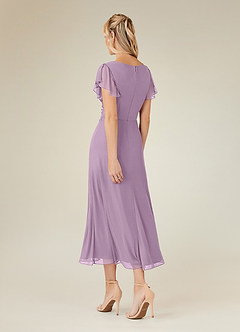 Azazie Vera Mother of the Bride Dresses Wisteria A-Line V-Neck Pleated Mesh Dress image7