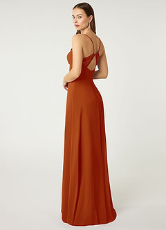 Azazie Minie Final Sale Paprika A-Line Bow Chiffon Dress image5