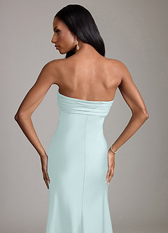 Azazie Saylor Brudtärnklänningar Klä av Sjöjungfru i Stretch Satin Axelbandslös Havsglas image6