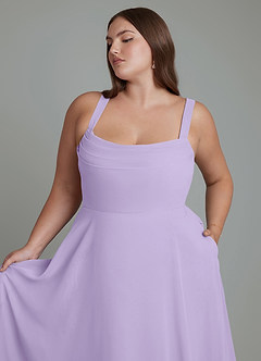 Azazie Shaude Bridesmaid Dresses Lilac A-Line Pleated Chiffon Dress image11