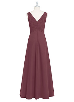 Azazie Flora Brautjungfernkleider A-Linie Plissee Chiffon Kleid Sangria image8