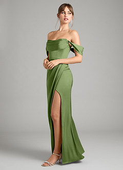 Azazie Johana Bridesmaid Dresses Juniper Mermaid Off the Shoulder Stretch Satin Convertible Dress image7