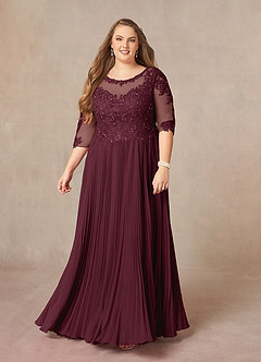 Azazie Corinne Mother of the Bride Dresses Cabernet A-Line Sequins Chiffon Dress image8