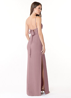 Azazie Mai Bridesmaid Dresses Dusty Rose Sheath Pleated Chiffon Dress image4
