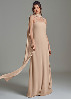 Azazie Ilana Bridesmaid Dresses Taupe A-Line Strapless Chiffon Dress image7