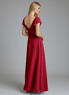 Azazie Omari Bridesmaid Dresses Scarlet A-Line Chiffon Dress image2