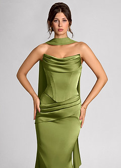 Vestido Aceituna Largo Calista image6