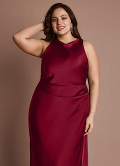 Evadne Merlot Open Back Dress image8