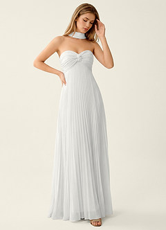 Clementine White Chiffon 3D Flowers A-line Prom Dress image5