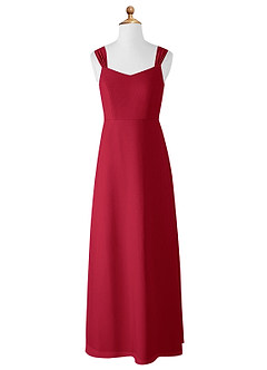 Azazie Denice Junior Scarlet A-Line Chiffon Dress image8