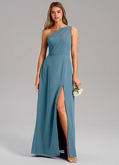 Azazie Phaedra Bridesmaid Dresses Bermuda A-Line One Shoulder Chiffon Dress image1