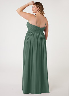 Azazie Alia Bridesmaid Dresses Sea Moss A-Line Pleated Chiffon Dress image9