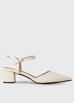 front Pointed-Toe Ankle Strap Heels