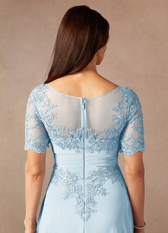 Azazie Raissa Kleider für die Brautmutter A-Linie Spitze Chiffon Kleid Himmelblau image8