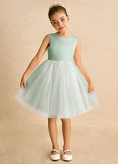 Azazie Esme Robe Demoiselle D'honneur Fillette Robe Princesse en Tulle Arc Agave image6