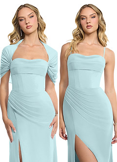 Azazie Zia Brautjungfernkleider Wandelbar Etui Seitliche Cut-Outs Chiffon Kleid Nebel image8