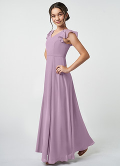 Azazie Claudine Junior Wisteria A-Line Pleated Chiffon Dress image3
