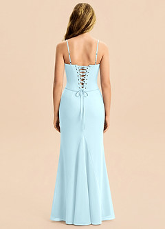 Azazie Sorrel Junior Cloud Blue Mermaid Pleated Chiffon Dress image7