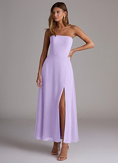 Azazie Wren Vestidos de madrinha de casamento Vestido Lilás de Chiffon de Linha A com Sem alças image1