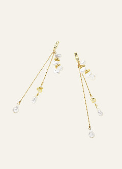 front Baroque Pearl Tassel Earrings