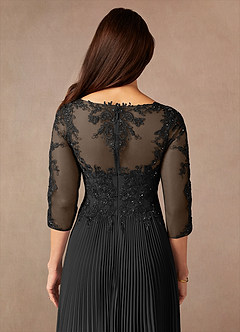 Azazie Corinne Kleider für die Brautmutter A-Linie Pailletten Chiffon Kleid Schwarz image7