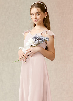 Azazie Everett A-Line Chiffon Floor-Length Junior Bridesmaid Dress image6