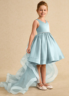 Azazie Julietta Blumenmädchenkleider Ballkleid Cabrio Tüll Kleid Nebel image3