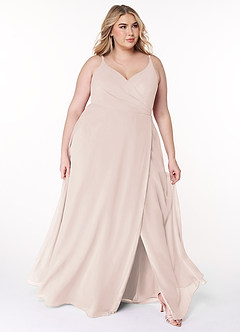 Azazie Lennon Bridesmaid Dresses Rose Petal A-Line Lace Chiffon Dress image9