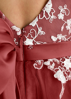 Azazie Butterfly Flower Girl Dresses Rust A-Line Lace Dress image5