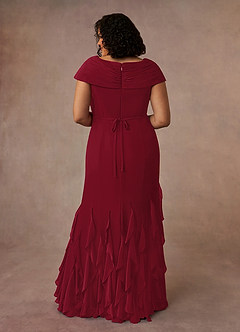 Azazie Bailora Mother of the Bride Dresses Burgundy Mermaid Ruched Chiffon Dress image8