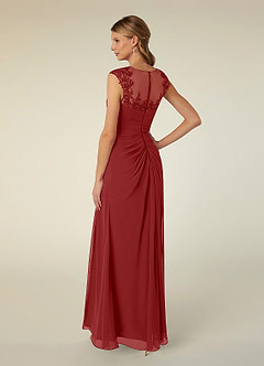 Azazie Libby Mother of the Bride Dresses Rust A-Line Scoop Sequins Chiffon Dress image4