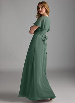 Azazie Zaniah Bridesmaid Dresses Sea Moss A-Line Chiffon Dress image7