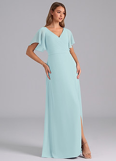 Azazie Ambrosia At-home Try On Dresses Cabernet A-Line Pleated Chiffon Dress image4