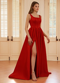 Blakellya Red A-line Boned Corset Prom Dress image6