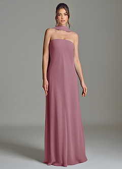 Azazie Ilana Bridesmaid Dresses Vintage Mauve A-Line Strapless Chiffon Dress image4
