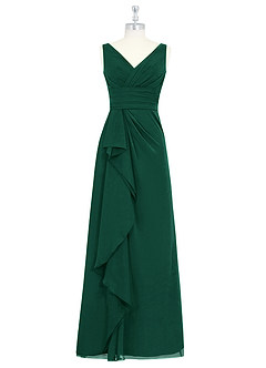 Azazie Julianna Bridesmaid Dresses Emerald A-Line Chiffon Dress image6