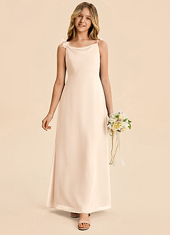 Azazie Gumdrop Junior White Alabaster Empire Pleated Chiffon Dress image3