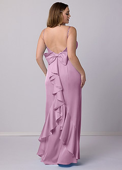 Barbie ♥ Azazie Robes de demoiselle d'honneur Robe Sirène en Satin extensible Arc Glycine image6