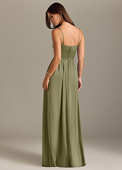 Azazie Calianna Bridesmaid Dresses Pistachio A-Line Off the Shoulder Stretch Satin Convertible Dress image2