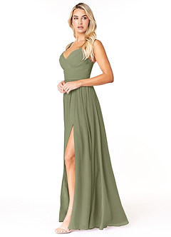 Azazie Chanel Bridesmaid Dresses Pistachio A-Line Pleated Chiffon Dress image3