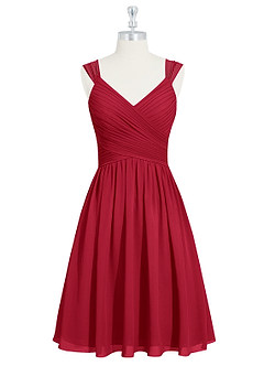 Azazie Angie Bridesmaid Dresses Scarlet A-Line Corset Chiffon Dress image7