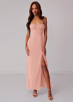 Barbie ♥ Azazie Final Sale Rosette Sheath Corset Chiffon Dress image1